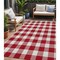 Edge Collections - 5' x 8' - Red - Washable Plaid Area Rug for Indoor and Outdoor Use - 1 Piece